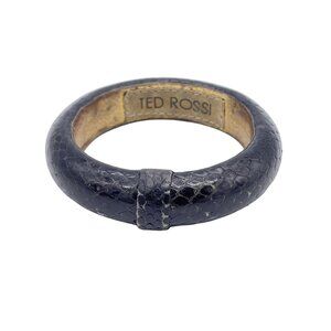 Ted Rossi Black Leather animal Embossed Bangle
